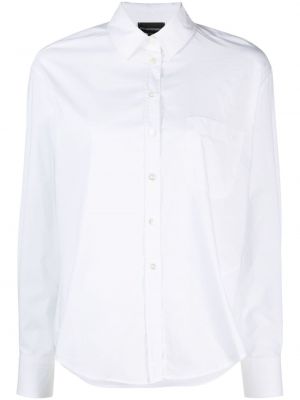Bombažna srajca Emporio Armani bela