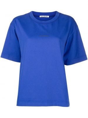 Medvilninis marškinėliai Acne Studios mėlyna