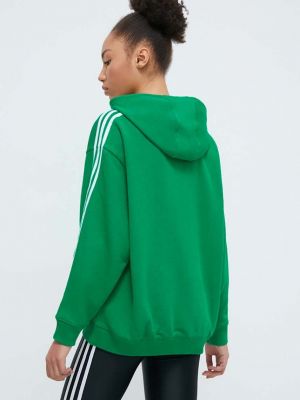 Bluză cu dungi cu glugă Adidas Originals verde