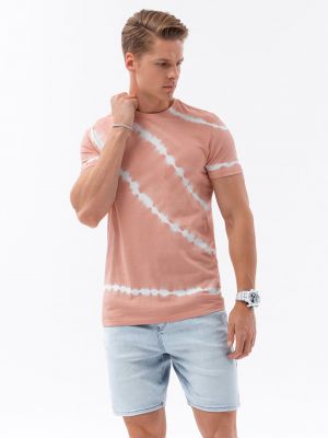 Batikované tričko Ombre Clothing ružová