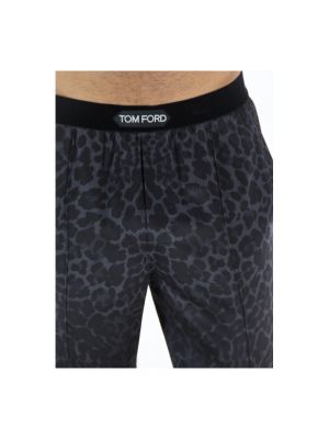 Pantalones de chándal de seda con estampado Tom Ford negro
