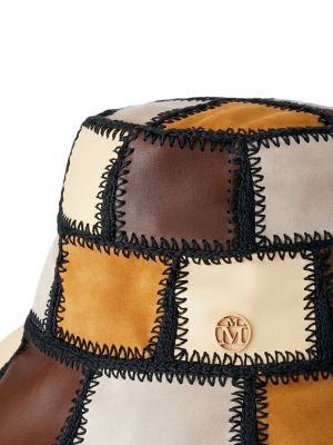 Kožený klobouk Maison Michel hnědý