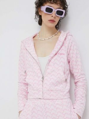 Juicy Couture felső rózsaszín, női, mintás, kapucnis
