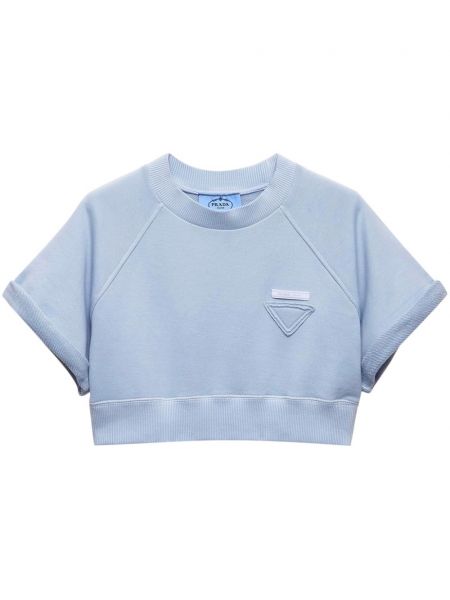 Puuvilla crop top Prada sininen