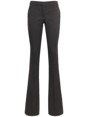 Krepové vlnené nohavice s nízkym pásom Blumarine čierna