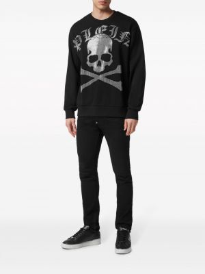 Sweatshirt mit kristallen Philipp Plein schwarz