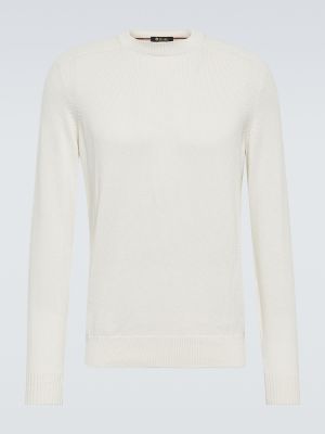 Jersey de seda de algodón de tela jersey Loro Piana blanco