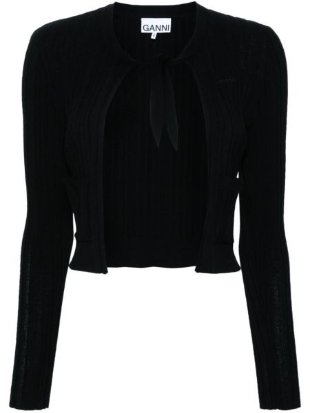 Cardigan lung Ganni negru