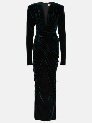 Aksamitna sukienka długa Alexandre Vauthier zielona