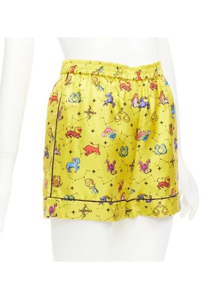 Faldas-shorts de seda retro Dior Vintage amarillo