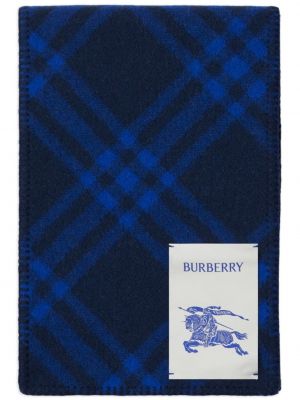 Fular de lână în carouri Burberry albastru