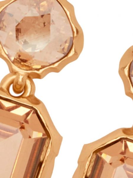 Klasikinės auskarai su kristalais Oscar De La Renta auksinė