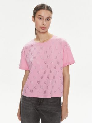 Voľné priliehavé tričko Liu Jo ružová