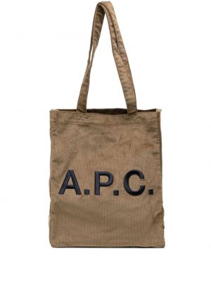 Menčestrová nákupná taška s výšivkou A.p.c.