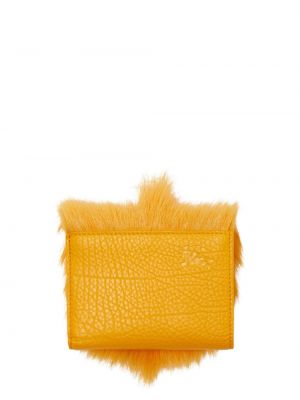 Kožená peněženka Burberry žlutá