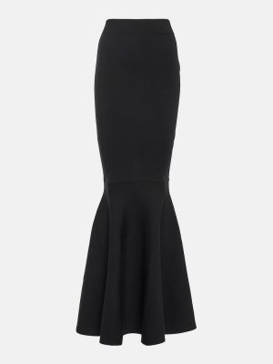 Długa spódnica z wysoką talią wełniana Nina Ricci czarna