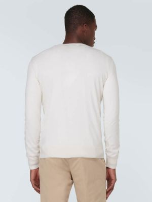 Jersey de seda de cachemir de tela jersey Zegna blanco