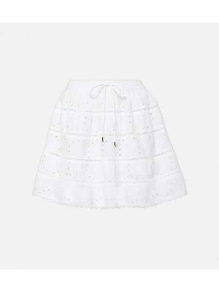 Βαμβακερή φούστα mini Melissa Odabash λευκό