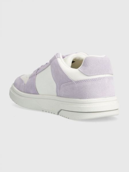 Sneakerși din piele de căprioară Tommy Jeans violet