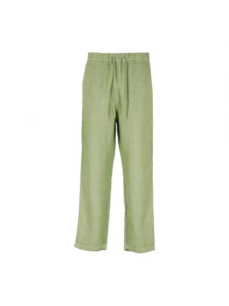 Proste spodnie 120% Lino zielone