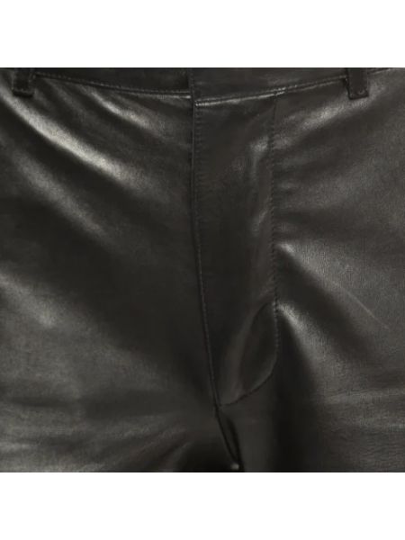 Pantalones cortos de cuero Yves Saint Laurent Vintage negro