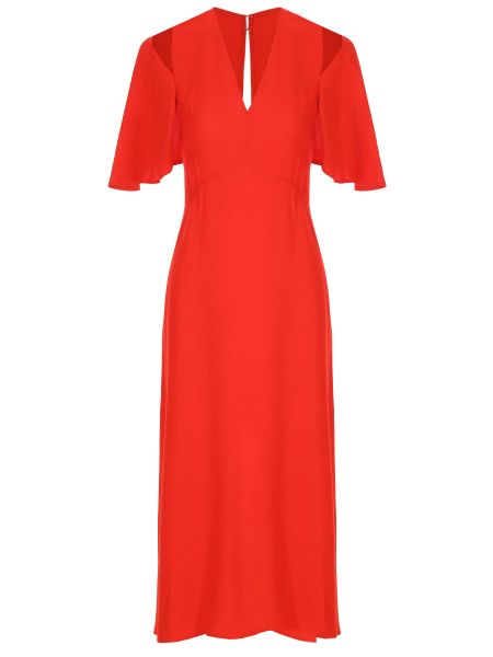 Коктейльное платье из вискозы Victoria Beckham красное