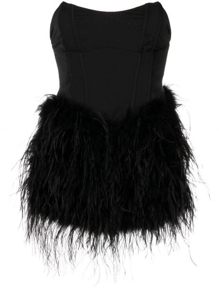 Mini obleka s perjem De La Vali črna