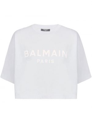 Trykt crop top Balmain grå