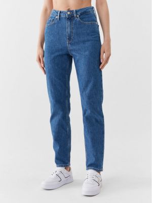 Proste jeansy z wysoką talią Tommy Hilfiger niebieskie