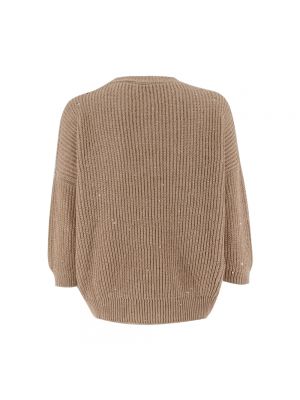 Suéter con lentejuelas de algodón Peserico marrón