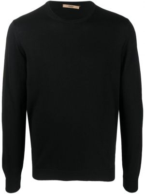 Dzianinowy sweter wełniany z wełny merino Nuur czarny