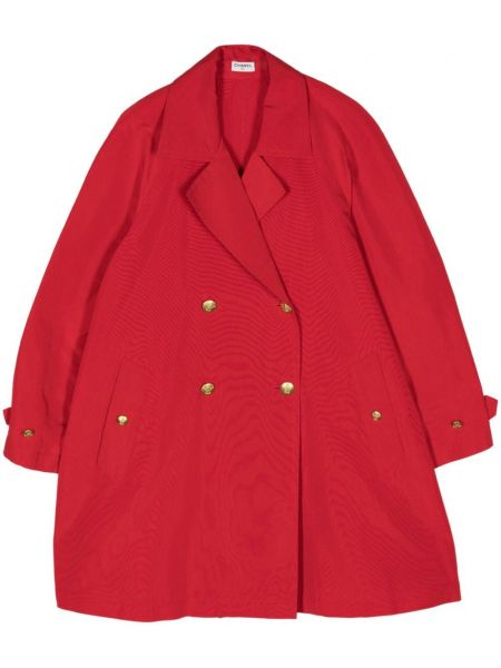 Hodvábny kabát Chanel Pre-owned červená