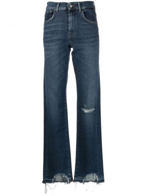 Nødlidende straight jeans 7 For All Mankind blå