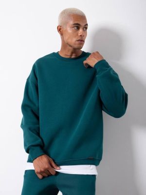 Medvilninis džemperis oversize Xhan žalia