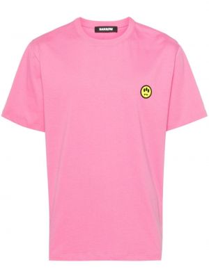 Bavlněné tričko s potiskem Barrow růžové