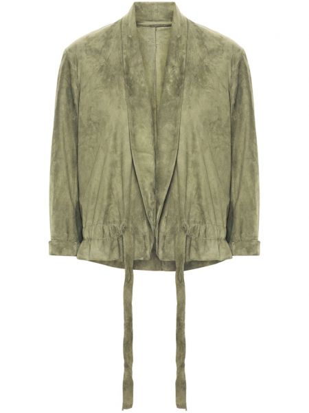 Kožna jakna od brušene kože Salvatore Santoro zelena
