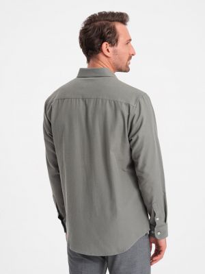 Priliehavá košeľa s vreckami Ombre khaki