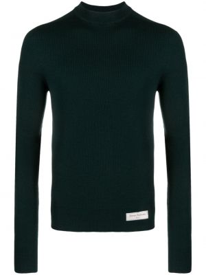 Sweter z wełny merino Balmain zielony