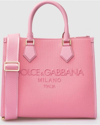 Тоут сумка через плече з логотипом Dolce&gabbana, рожева