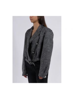 Chaqueta bomber de lana de tweed de espiga Alessandra Rich