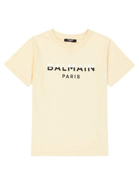 Trøje bomuld t-shirt for drenge Balmain Kids beige