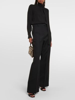 Копринена блуза Valentino черно