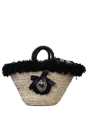Плетеная пляжная сумка Emanuela Biffoli черная