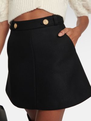 Μάλλινη φούστα mini Redvalentino μαύρο