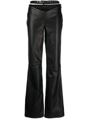 Kožené kalhoty Manokhi - černá