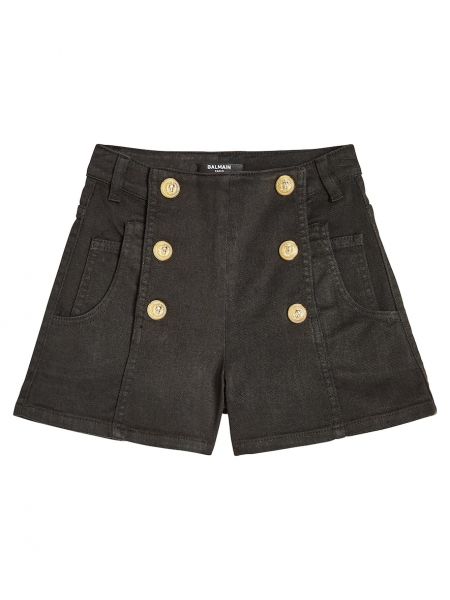 Bomuld knappen op shorts for piger Balmain Kids sort