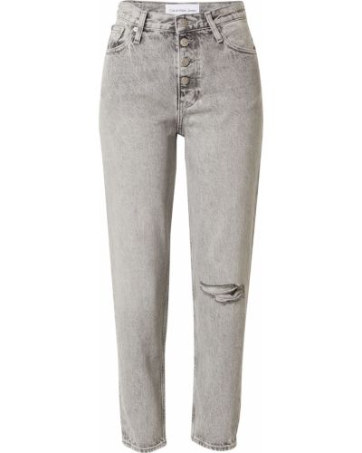 Traperice ravnih nogavica Calvin Klein Jeans siva