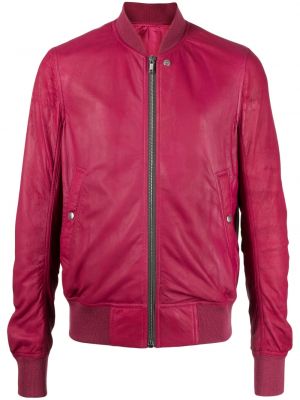 Giacca bomber di pelle Rick Owens rosso