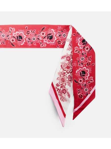 Шелковый шарф с бахромой Etro розовый
