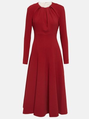 Czerwona sukienka midi plisowana Emilia Wickstead